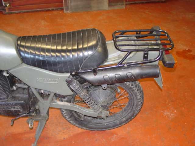 Rear of MT500, standard single seat and rack - non-standard indicator fitment